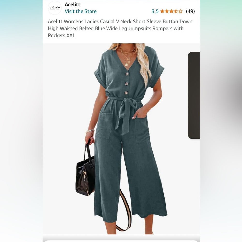 Acelitt Women’s Wide Leg Romper, XXL, new never worn